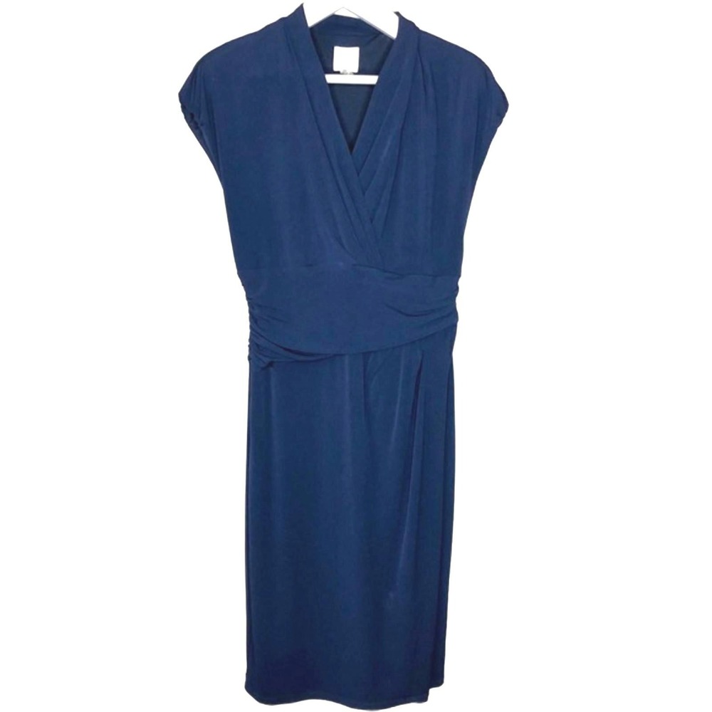 Navy wrap v-neck dress by Suzi Chin size‎ 14